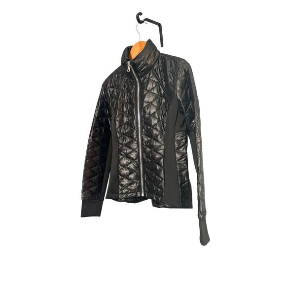 GUESS Black Quilted Puffer Knit Panel Jacket M - Picture 2 of 5